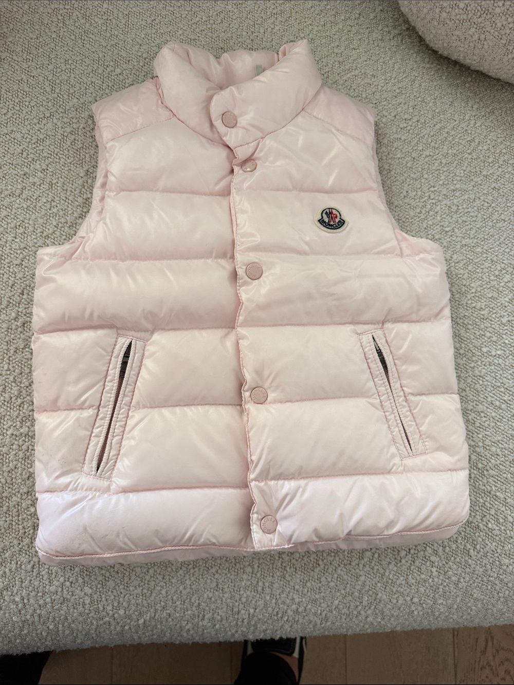 Moncler Light Pink Quilted Kids Puffer Vest